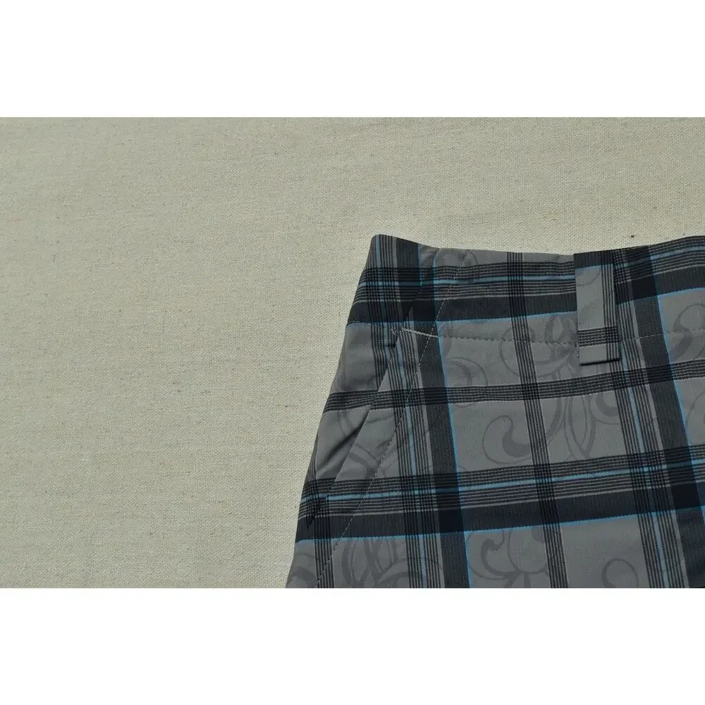 Nike Golf Dri-Fit Skort Size 14 Gray Plaid Swirl Pattern Active Athletic Golf